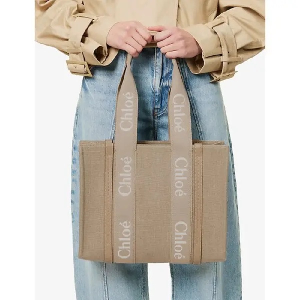 NWT CHLOÉ Medium Woody Tote Bag in Boyish Brown - Picture 3 of 12